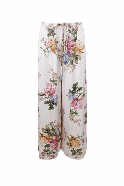 BC Zalina Buksr i viskose med Vidde, Creme/Blomsterprint